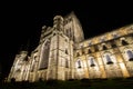 Durham Cathedral illuminated at night wide angle