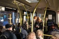 Passenger on Park and Ride bus, some seated while some boarding