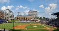 Durham, NC - USA - 6-25-2023: The Durham Bulls playing an afternoon baseball game at the DBAP - Durham Bull Athletic Park