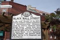 DURHAM,NC/USA - 10-23-2018: Historical marker in Durham NC describing the history of African American businesses in the