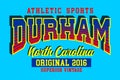 Durham North Carolina athletic sports vintage design typography printed t shirt vector illustration