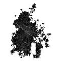 Durham, North Carolina, United States, Black and White high resolution map