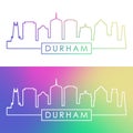 Durham skyline. Colorful linear style. Royalty Free Stock Photo