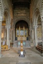 Durham, UK - 12 July, 2023: The altar place within Durham Cathedral