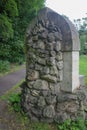 Durham, UK - 12 July, 2023: Stone Gargoyle Chair on the banks of the River Wear, Durham, England Royalty Free Stock Photo