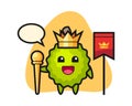 Durian cartoon as a king