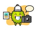 Durian cartoon as a photographer