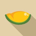 Durian exotic fruit piece is lying on beige background Royalty Free Stock Photo