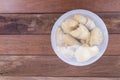 Durian flesh or pulp packed into container for storage Royalty Free Stock Photo