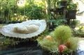 Durian fruit that has been opened and permot on the table that tempts anyone to eat it Royalty Free Stock Photo