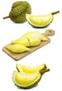 Durian fruit isolated on a white background durain king fruit of Thailand