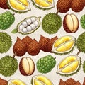 Durian Fruit Pattern Illustration Design Royalty Free Stock Photo