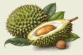 Durian fruit with seed illustration. Generate ai