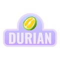 Durian king fruit logo, cartoon style