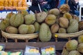 Durian King of fruit sale in market, Thailand