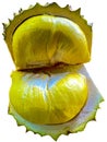 Durian, the king of Thai fruits golden yellow texture The shell has thorns around the fruit Royalty Free Stock Photo