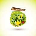 Durian logo concept. king of fruit. Yummy fruit - vector