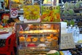 Durian Portuguese tart on food market