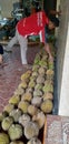 A Durian Seller Royalty Free Stock Photo