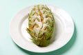 Durian shaped fruit bread on a plate