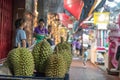 Durian stand stall in bangkok on the street