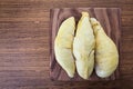 Durian Thai on wood dish Royalty Free Stock Photo
