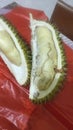 durian which part of the fruit is damaged Royalty Free Stock Photo