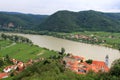 Durnstein Abbey along the Danube river Royalty Free Stock Photo