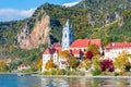 Durnstein town in Wachau valley in autumn, Austria Royalty Free Stock Photo