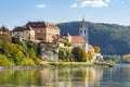 Durnstein town in Wachau valley in autumn, Austria Royalty Free Stock Photo