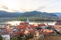 DÃÂ¼rnstein village in the Wachau Valley, Lower Austria Royalty Free Stock Photo