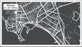 Durres Albania City Map in Black and White Color in Retro Style. Outline Map