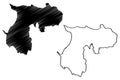 Durres County Republic of Albania map vector illustration, scribble sketch Durres map