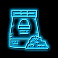 durum flour bag neon glow icon illustration