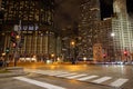 DuSable Bridge and Trump tower at night. Downtown Chicago. Royalty Free Stock Photo