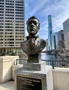 Bust of Haitian born fur trader, Jean Baptiste Pointe DuSable, the founder of Chicago, in Chicago Illinois USA Royalty Free Stock Photo