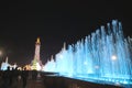 Dushanbe, Tajikistan - December 18 2022:Independence Istiklol square Christmas illumination