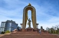 DUSHANBE,TAJIKISTAN-MARCH 15,2016:Statue of Ismoil Somoni in the centre of city.
