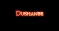 Dushanbe written with fire. Loop