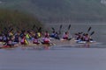 Paddlers Canoe Racing River Royalty Free Stock Photo
