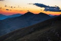 Dusk in Abruzzo mountains near Rocca Calascio, Italy