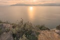 Dusk on the Argolic Gulf, Greece Royalty Free Stock Photo