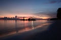 Dusk colours at Willy rock. White Beach. Boracay island. Western Visayas. Philippines Royalty Free Stock Photo