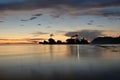 Dusk colours at Willy Rock. White beach, station one. Boracay. Western Visayas. Philippines Royalty Free Stock Photo