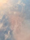 Dusk and dawn grey clouds float in the aesthetic evening sky Royalty Free Stock Photo