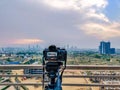 Dusk dawn shot of DSLR mirrorless camera on tripod shooting gurgaon cityscape long exposure timelapse