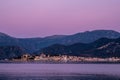 Dusk falling over St Florent in Corsica