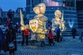 At Dusk, Giant illuminated knights Perform at a Live Public Event.