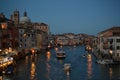 At dusk Grand canal and Basilica de Santa Maria della Salute city of Venice, Italy, Old Cathedral