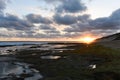 Dusk Low Tide Moss Rock Pool Beach